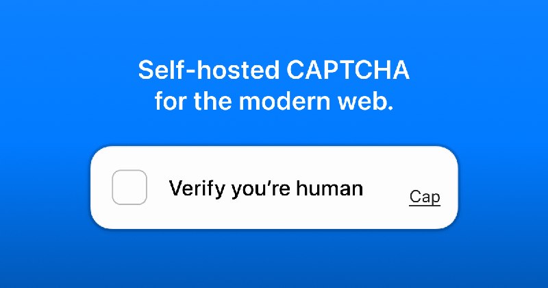 GitHub - tiagozip/cap: Free, open-source and self-hosted CAPTCHA alternative to reCAPTCHA. Privacy-first and powered by proof-of…