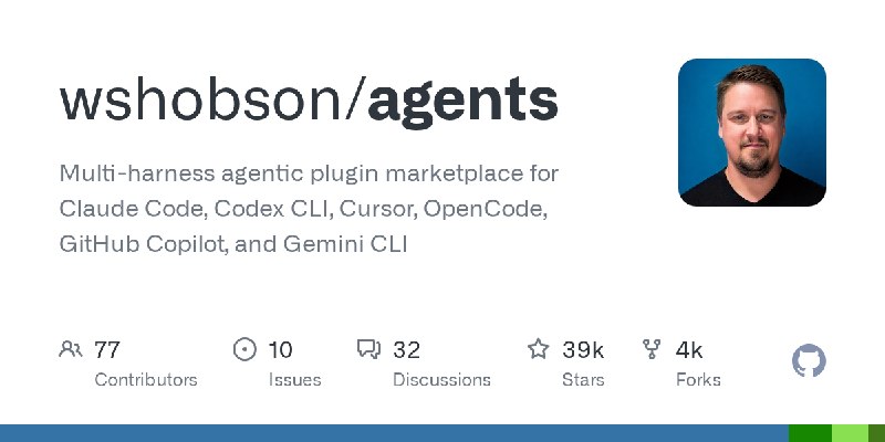 GitHub - wshobson/agents: Multi-harness agentic plugin marketplace for Claude Code, Codex CLI, Cursor, OpenCode, GitHub Copilot…