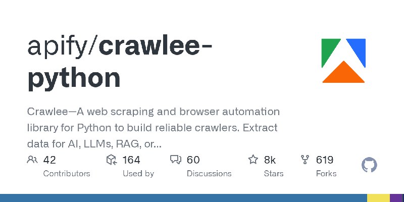 GitHub - apify/crawlee-python: Crawlee—A web scraping and browser automation library for Python to build reliable crawlers. Extract…