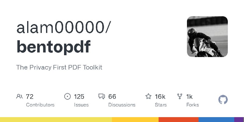 GitHub - alam00000/bentopdf at itsfoss.com