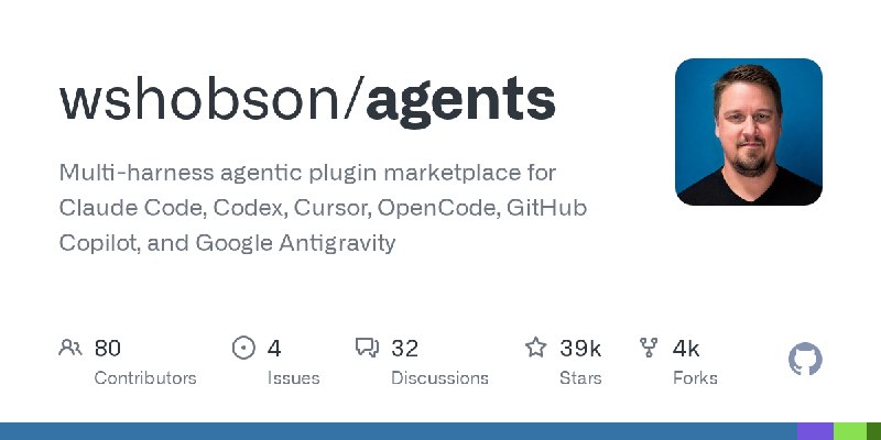GitHub - wshobson/agents: Multi-harness agentic plugin marketplace for Claude Code, Codex, Cursor, OpenCode, GitHub Copilot, and…