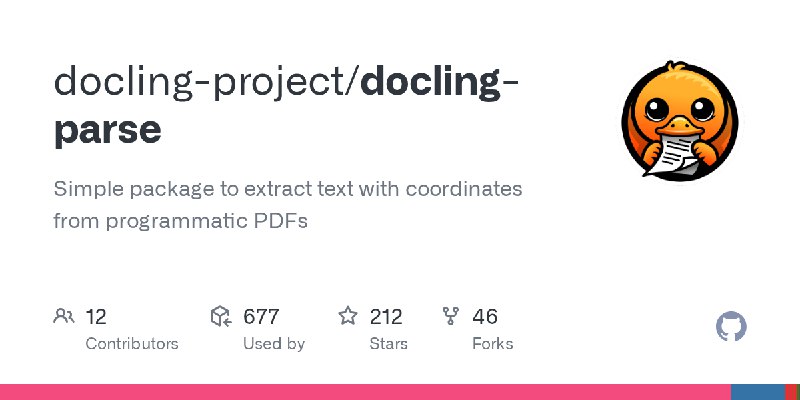 GitHub - docling-project/docling-parse: Simple package to extract text with coordinates from programmatic PDFs