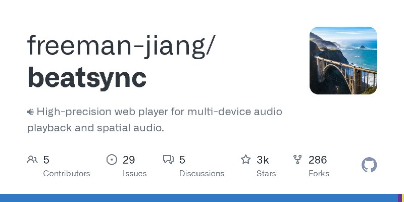 GitHub - freeman-jiang/beatsync: 🔊 High-precision web player for multi-device audio playback and spatial audio.