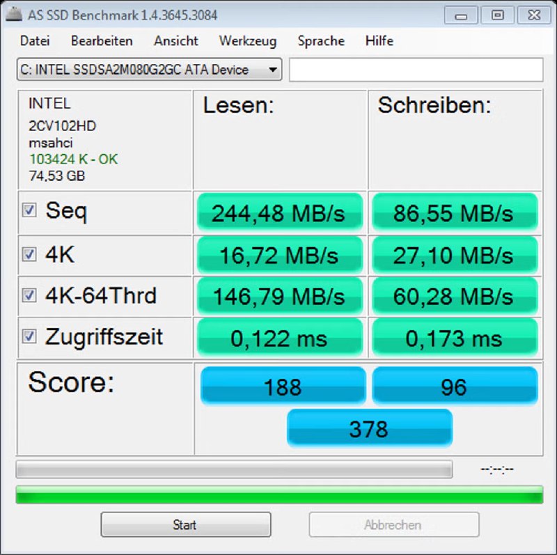 软件AS SSD Benchmark固态硬盘测试软件简介一款免费的测试固态硬盘（SSD）的性能的工具