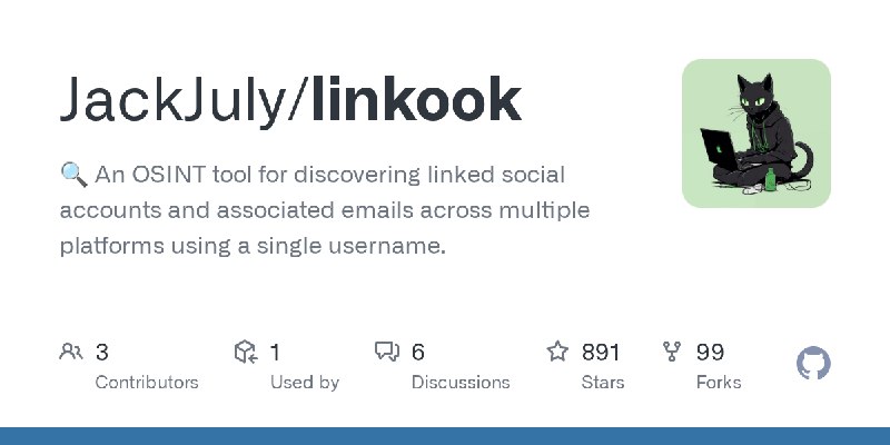 GitHub - JackJuly/linkook: 🔍 An OSINT tool for discovering linked social accounts and associated emails across multiple platforms…