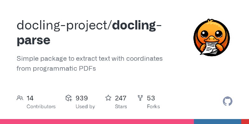 GitHub - docling-project/docling-parse: Simple package to extract text with coordinates from programmatic PDFs
