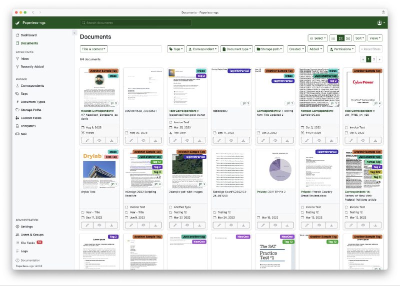 Paperless-ngx - 开源文档管理系统项目功能文档管理系统项目介绍一个社区支持的文档管理系统，旨在将纸质文件扫描并存储为可搜索的在线档案