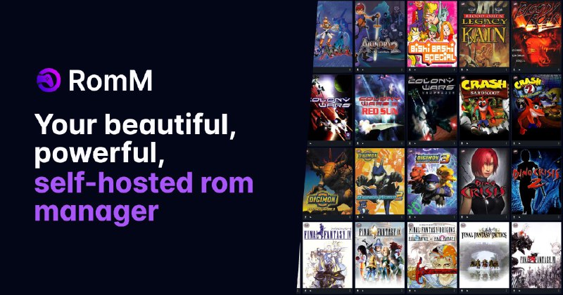 #游戏 #工具 #开源🎮 RomM - 一款强大的游戏 Rom 管理工具🌐 在线演示该工具能从 IGDB、Screenscraper 和 MobyGames 等游戏信息平台获取游戏元数据和封面支持 400+ 游戏平台，几乎覆盖所有经典主机