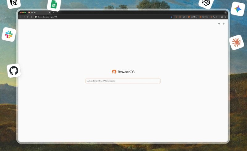 BrowserOS - 可以原生运行 AI agent 的智能浏览器一款基于 Chromium 的智能浏览器，它将传统浏览功能与 AI 代理能力结合，可在浏览器内部执行自动化任务、解析网页信息、填写表单、整理页等操作