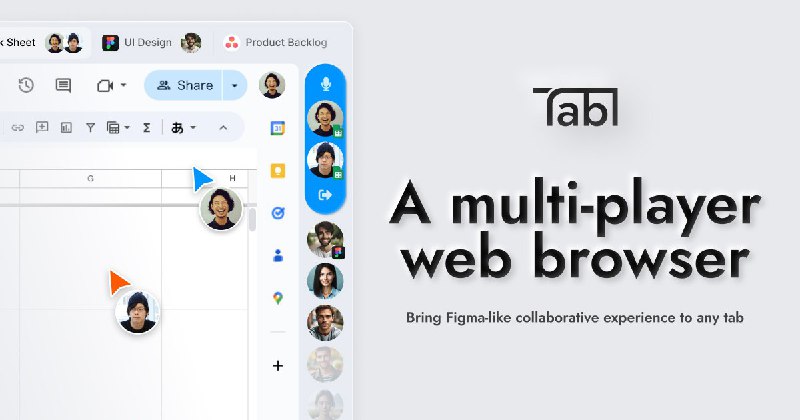 #浏览器 #协作👥 Tabl - 一个支持多人协作的浏览器Tabl 将类似 Figma 的协作体验带到浏览器标签页中，当你跟小伙伴们同时使用 Tabl 时，彼此可以看到各自的鼠标轨迹以及打开的页面免费版最多支持 4 人，支持Windows、macOS📮投稿    📢频道    💬群聊    🔎索引