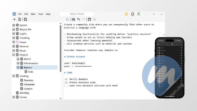 Mimiri Notes端到端加密笔记应用，每条笔记支持无限层级树状结构组织、全文搜索、版本历史追踪与回收站保护功能，且历史版本可随时恢复，具备自动保存机制，各个设备间可实时同步笔记，基础免费版提供端到端加密、无限设备同步与基本容量，付费订阅则扩展存储与笔记数量上限，适用于 Windows、macOS、Linux、iOS、Android 及网页端