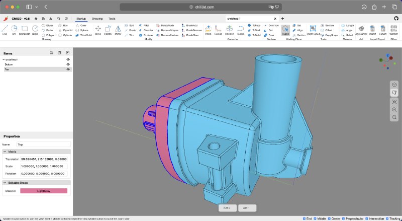 #3D #CAD #在线工具📦 Chili3D - 一款基于浏览器的开源 3D CAD 程序🌐 在线使用内置建模工具、编辑工具、测量工具、捕捉和追踪等功能