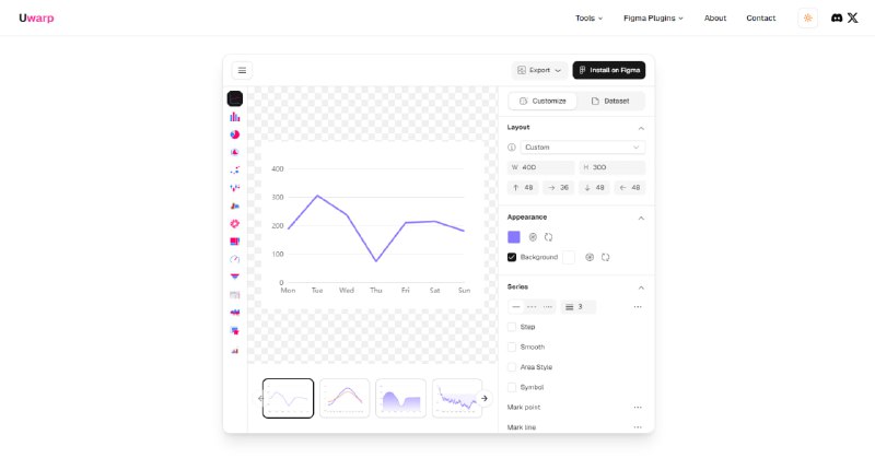 UChart基于 AI 的数据图表生成工具，可根据导入数据的结构自动推荐合适的图表类型与配色样式，同时支持实时数据连接，若源数据更新图表也能自动同步，图表包括柱状图、折线图、饼图、散点图、热力图、树图、雷达图、桑基图、仪表盘等多种类型，并可导出为 PNG、SVG、PDF 等格式，或通过嵌入代码方便分享到网页、文档、报告中，免费使用，无需注册