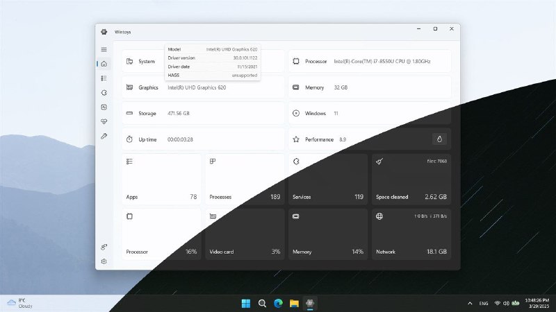 #软件 #工具🌈 Wintoys - Windows 系统优化和管理工具▎软件平台：#Windows▎软件介绍：一款专为 Windows 10/11 设计的免费系统优化工具，集成了性能提升、隐私控制、系统清理、应用卸载和服务管理等功能